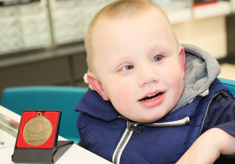 Cancer survivor Kaydan’s a champ!