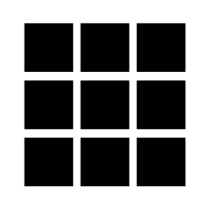 a diagram showing how someone with completely standard genes will have this pattern of cells - 9 black sqaures
