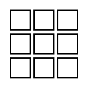 A diagram showing someone with a genetic change in one copy of a gene in every cell in their body will have this pattern of cells - nine white squares