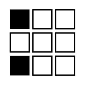 a total of 9 black and white squares with a different type of mosaic pattern