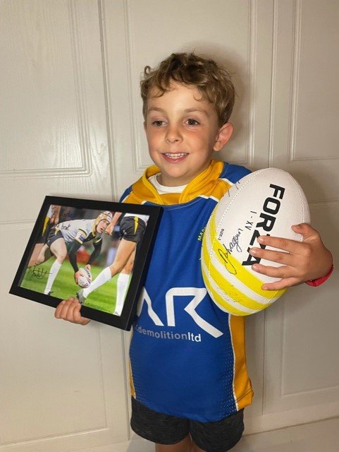 Charlie with his rugby ball