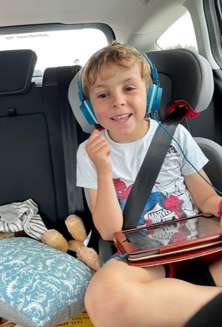 Charlie on his way to the rugby