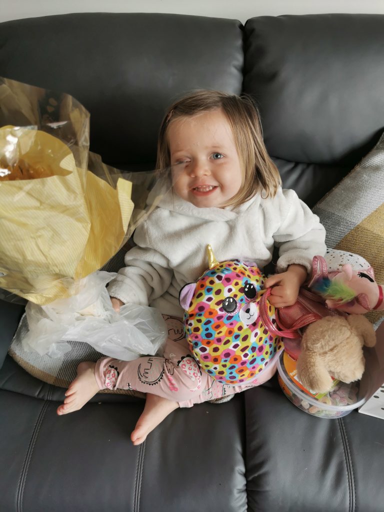 Evie after her operation