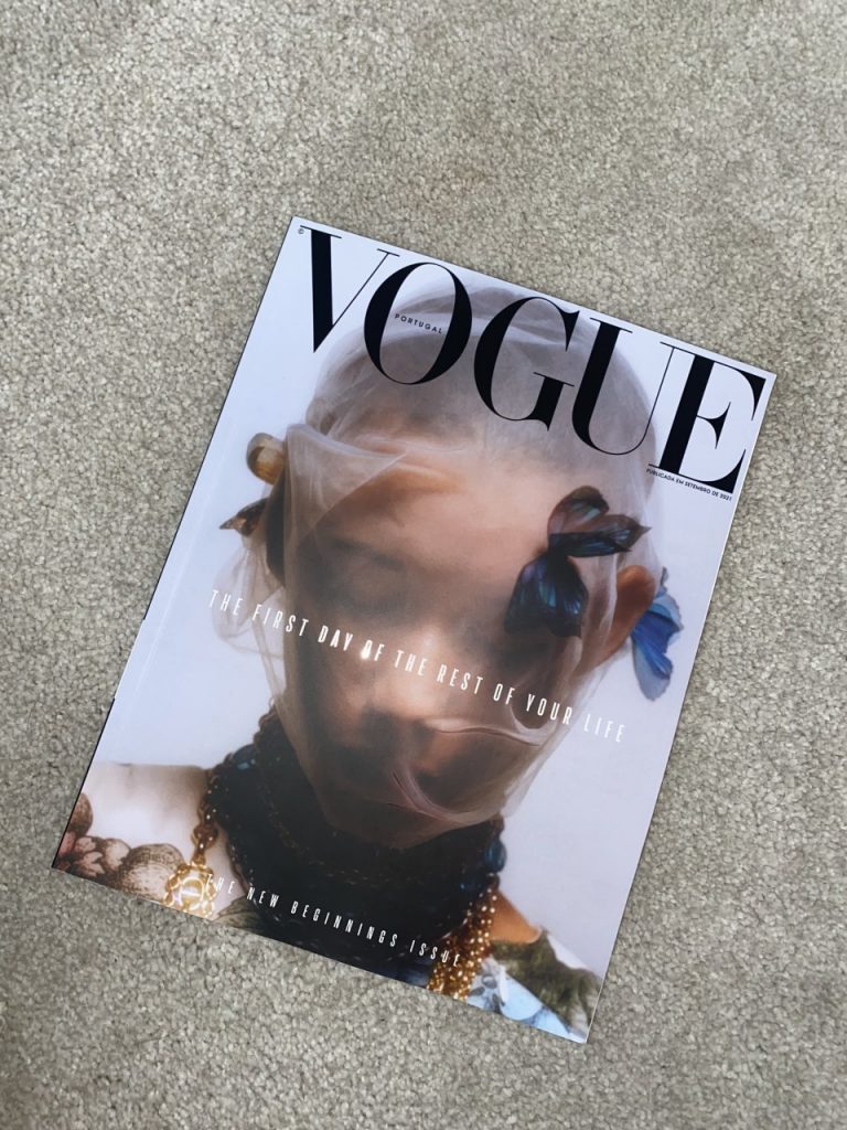 A copy of Vogue featuring Olivia Deane