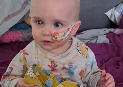 Imogen Lloyd with a white glow in her eye