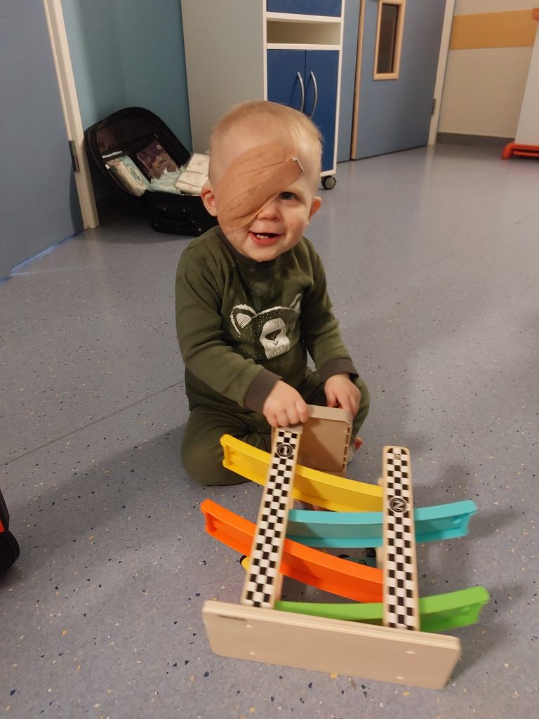 AJ playing after his operation