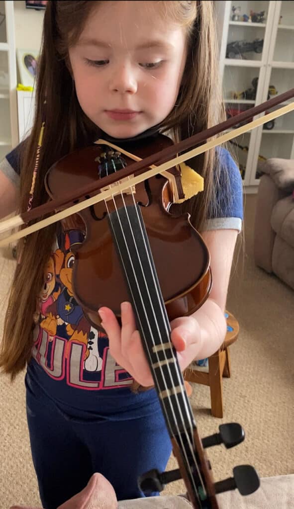Lavinia playing the violin