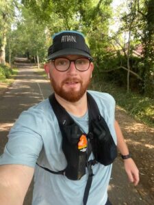 Jamie outside running