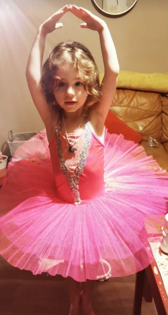 Bonnie dancing in her beautiful ballet tutu