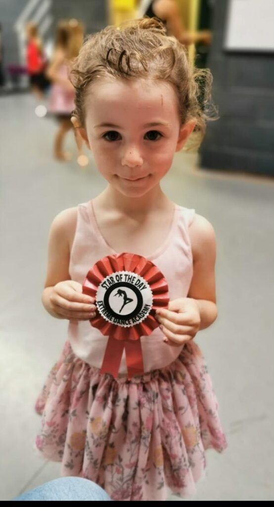 Bonnie with her 'star of the day' medal