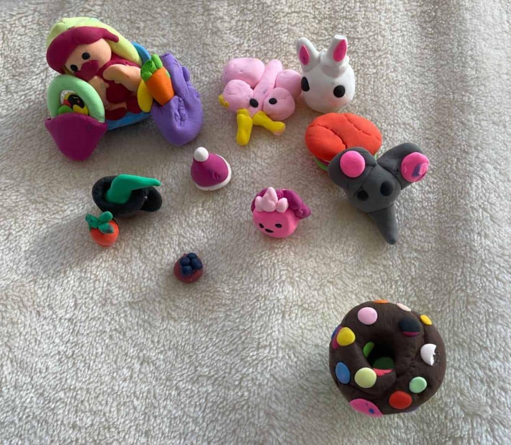 Natalie, who has bilateral retinoblastoma, has made som clay figures Natalie, who has bilateral retinoblastoma, has made som clay figures