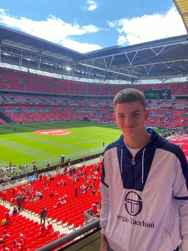 Ed is stood in the stadium