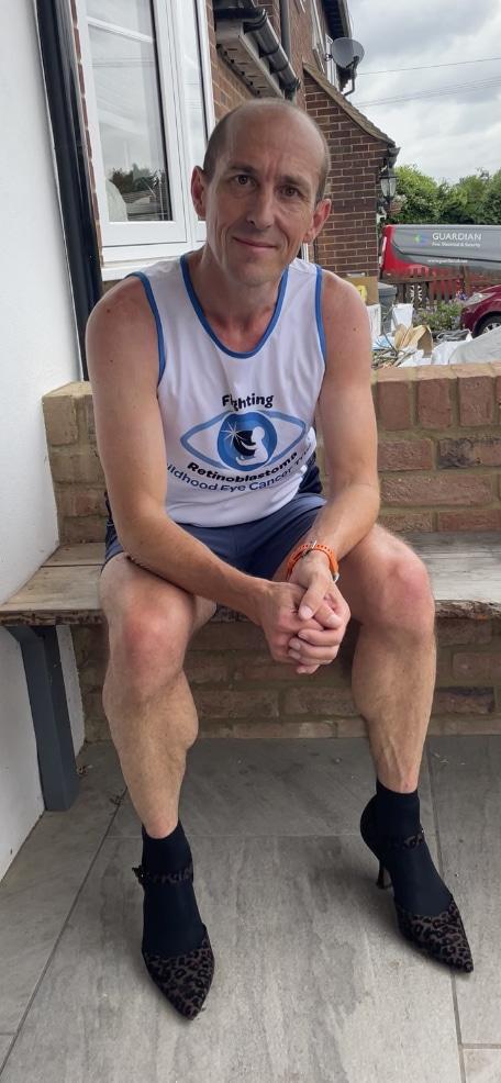 James sat in heels for his world record attempt