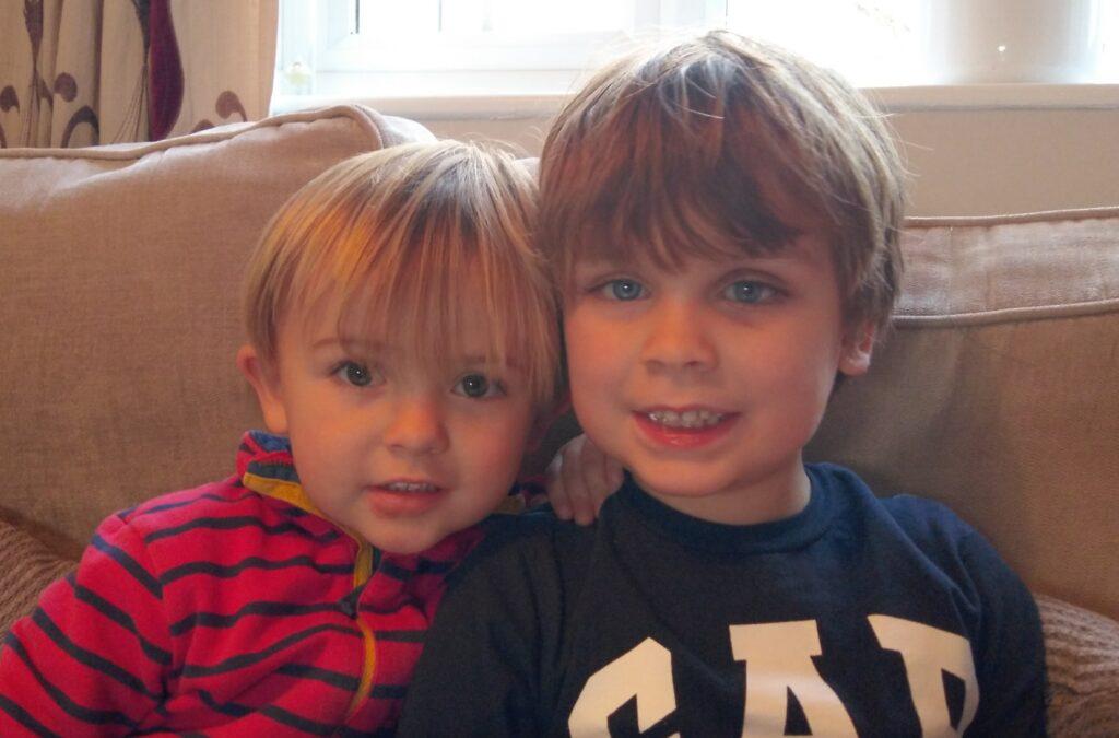 James with his brother after surgery