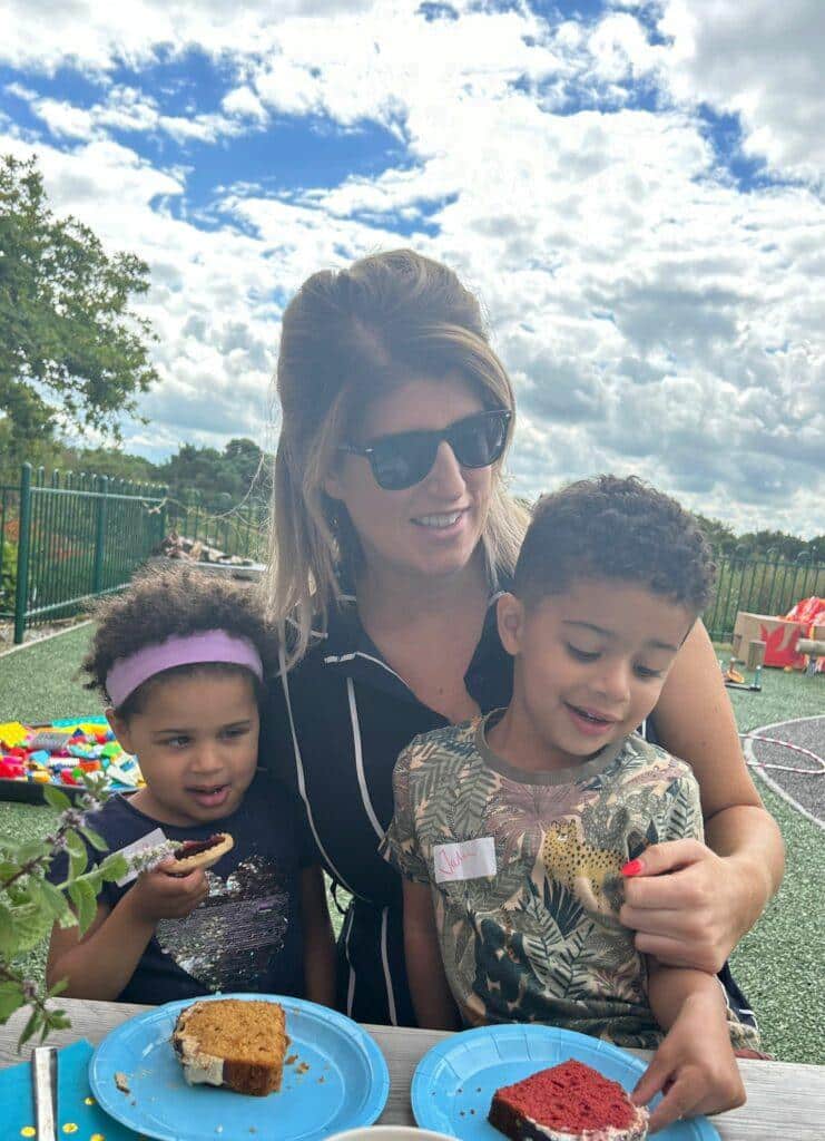 Amelia with her mum and brother Jake