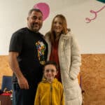 A family stood inside