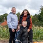 A family stood outside