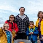 A family stood outside