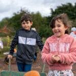 Two children in a farm