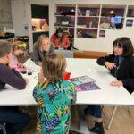 A family are sat around a table