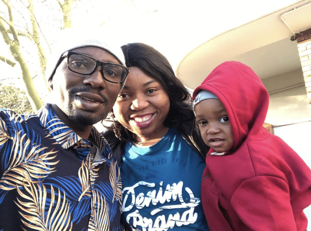 Joseph with his parents