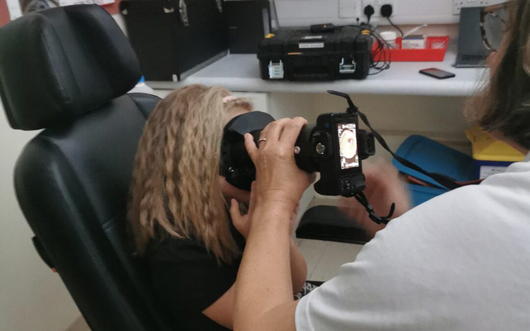 Frankie’s artificial eye fitting