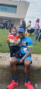 Fearon with his child