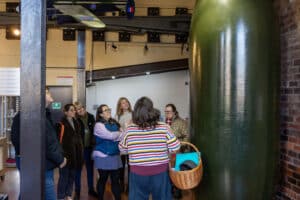 All looking up at an exhibit