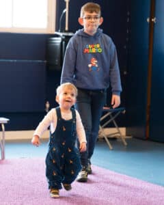 Two children are walking