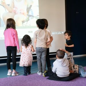 Children are engaging in conversation
