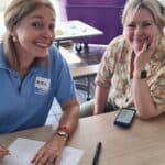 Petra and Sarah smiling