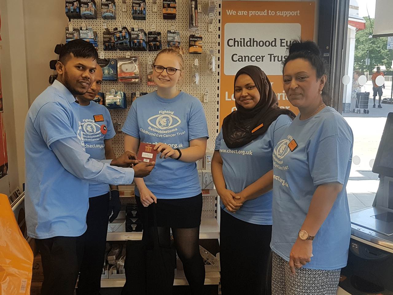 Sainbury's Limehouse Award given to childhood eye cancer trust but a sainsbury's limehouse branch. They supported CHECT for a year!