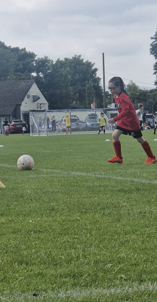 Jaxon is playing sports with his sports goggles on