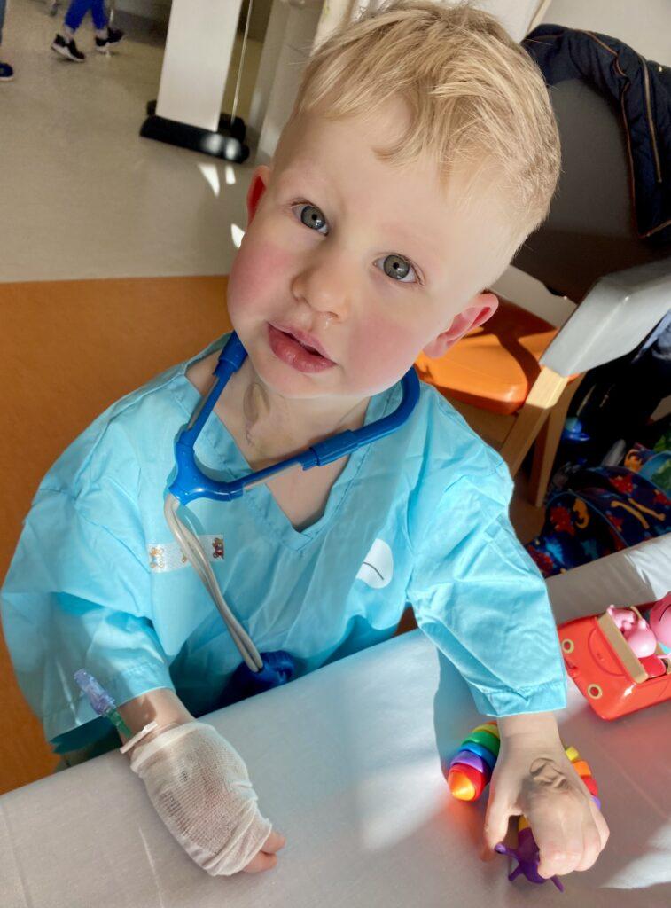 Thomas dressed as a doctor