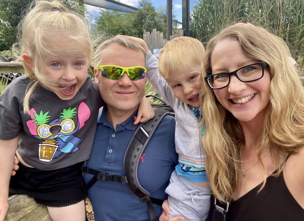Thomas with his parents and sister