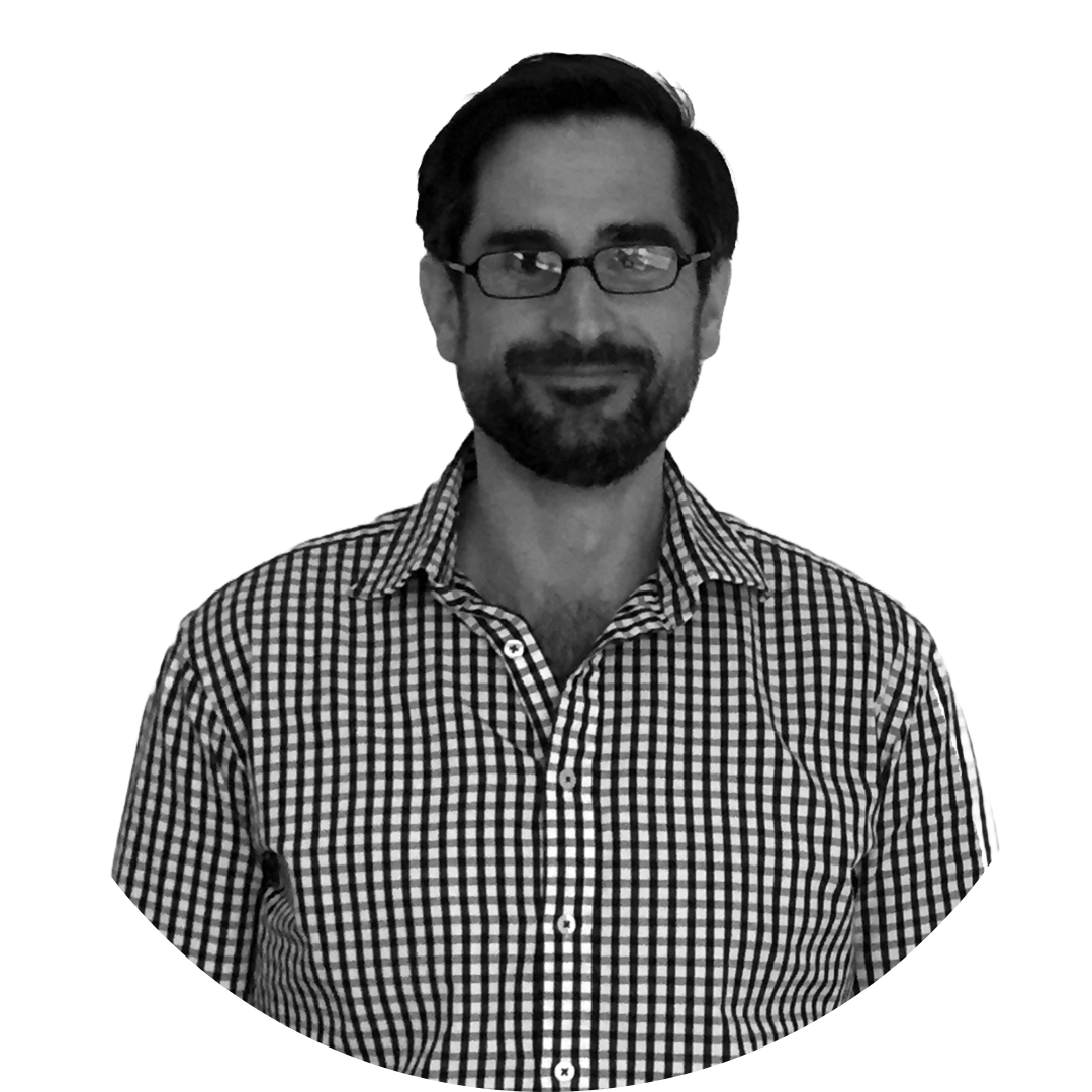 Black and white image of Alex Brebbia