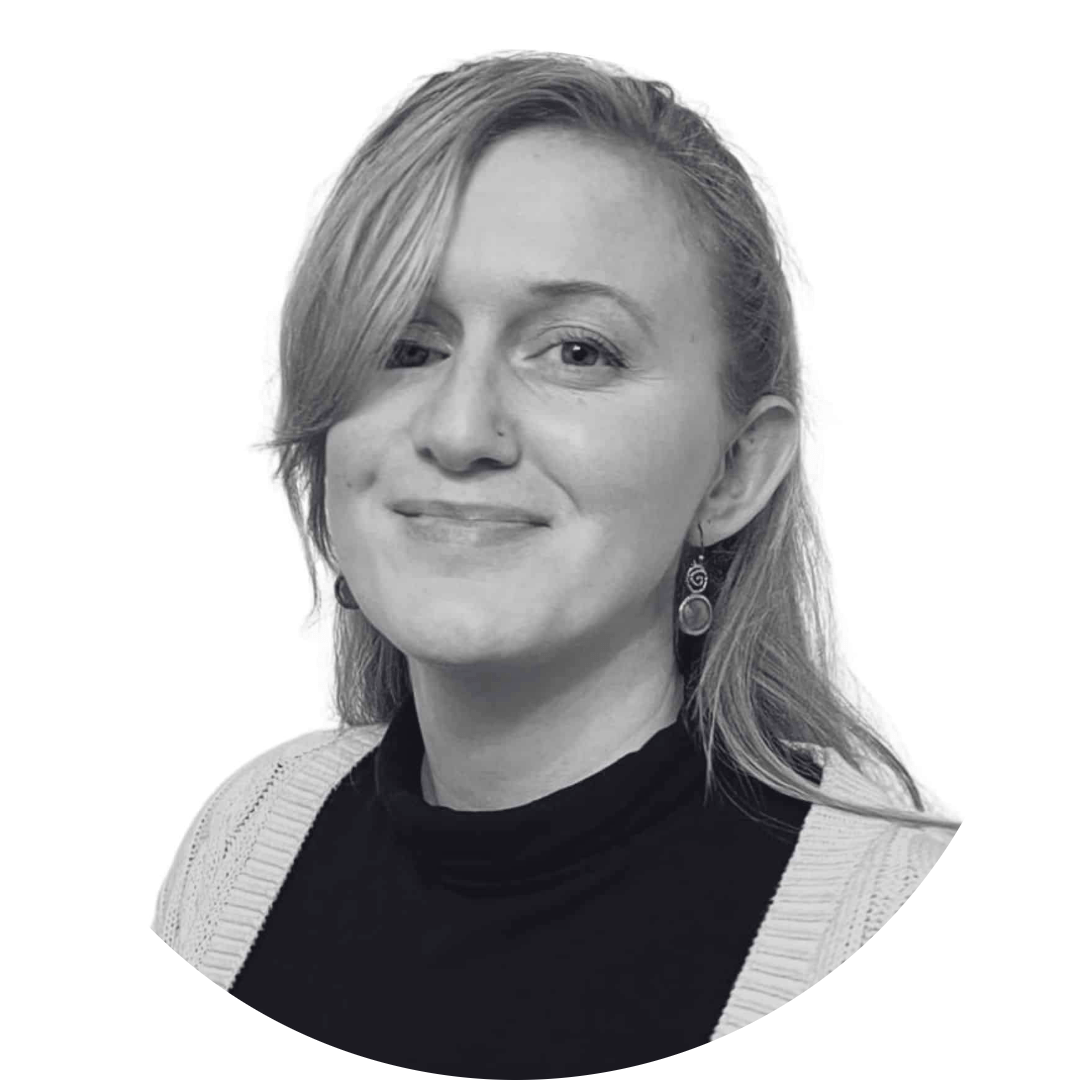 Black and white image of Anya Ward