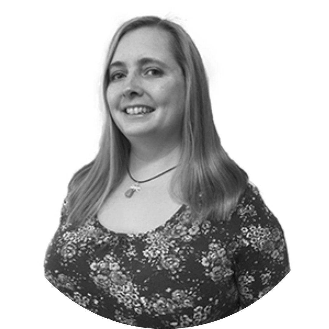 Black and white image of Lizzie Smalldon