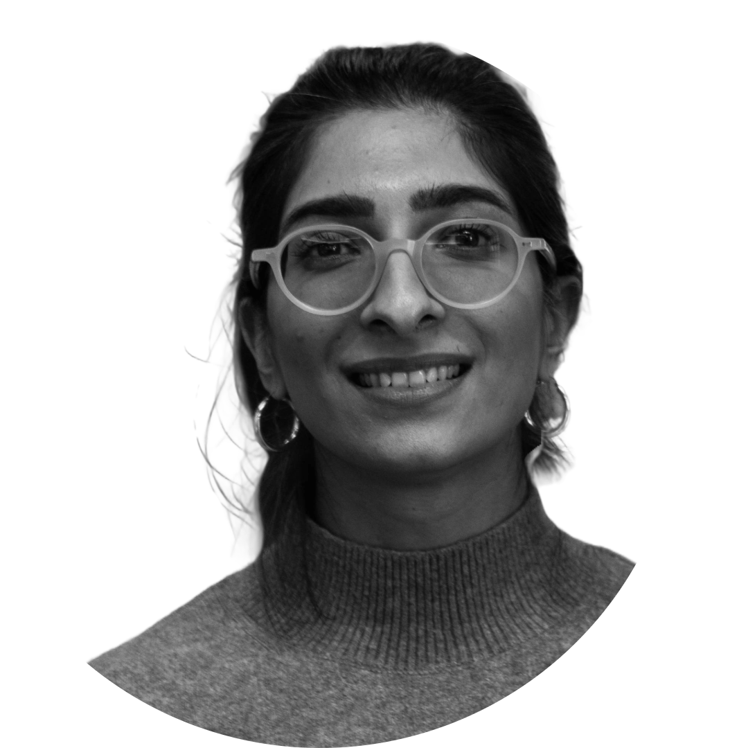 Black and white image of Priyanka Kotecha