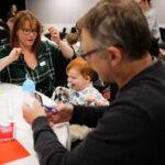 A family are playing