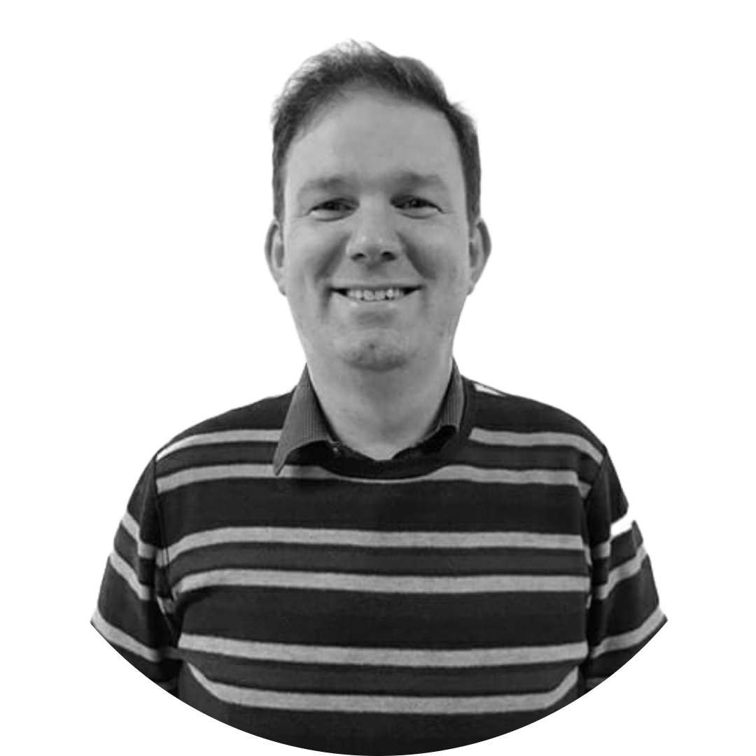 Black and white image of Rob Downes