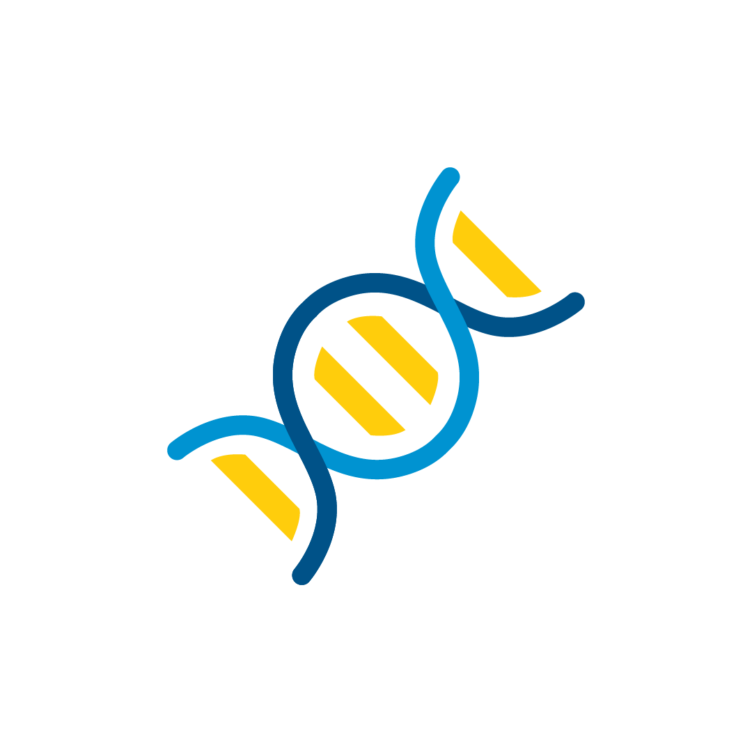 icon for genetics is a strand of DNA at a 45 degree angle