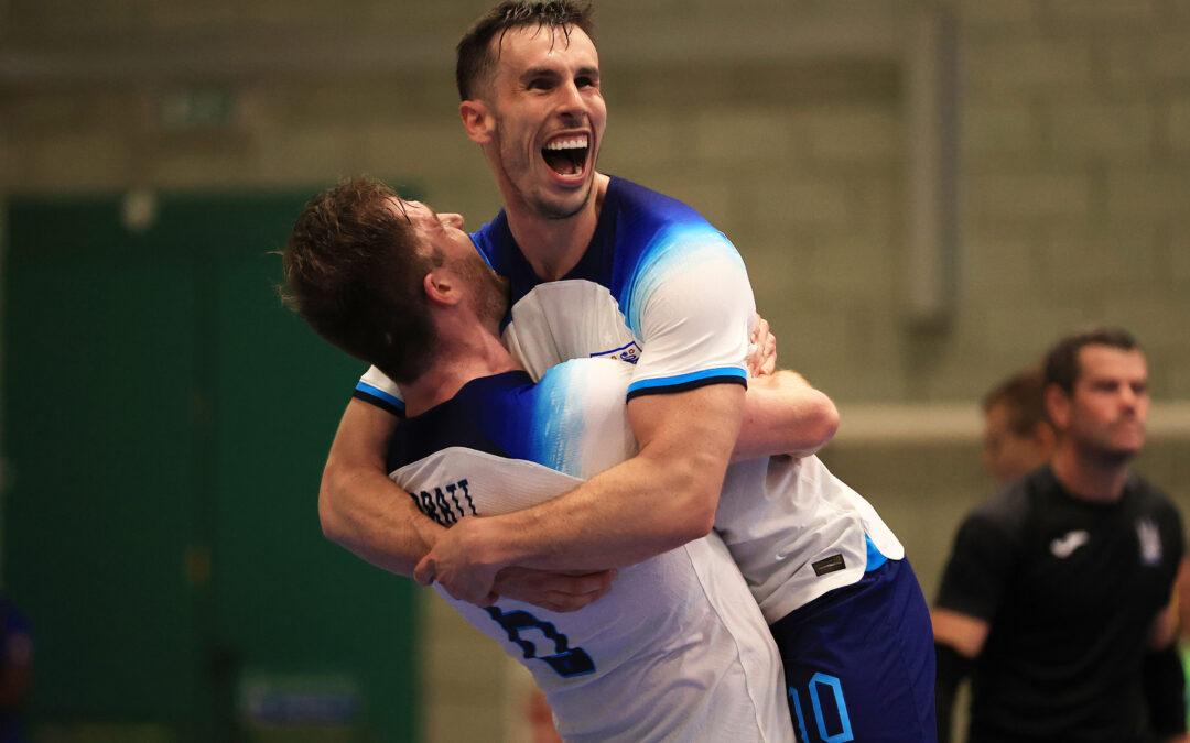 Adam is jumping on a fellow player in celebration