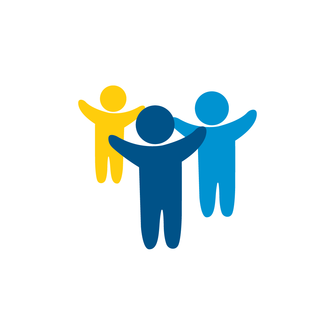 Three people with their arms in the air to represent childhood eye cancer trust young adult membership